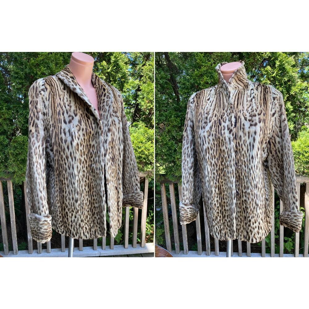 Size fits M Genuine Cheetar Fur Coat Jacket Women's Winter - Picture 2 of 4